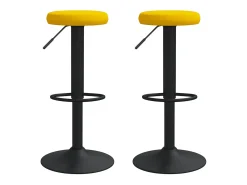 vidaxl Banco*Bancos de bar 2 pcs veludo mostarda Amarelo