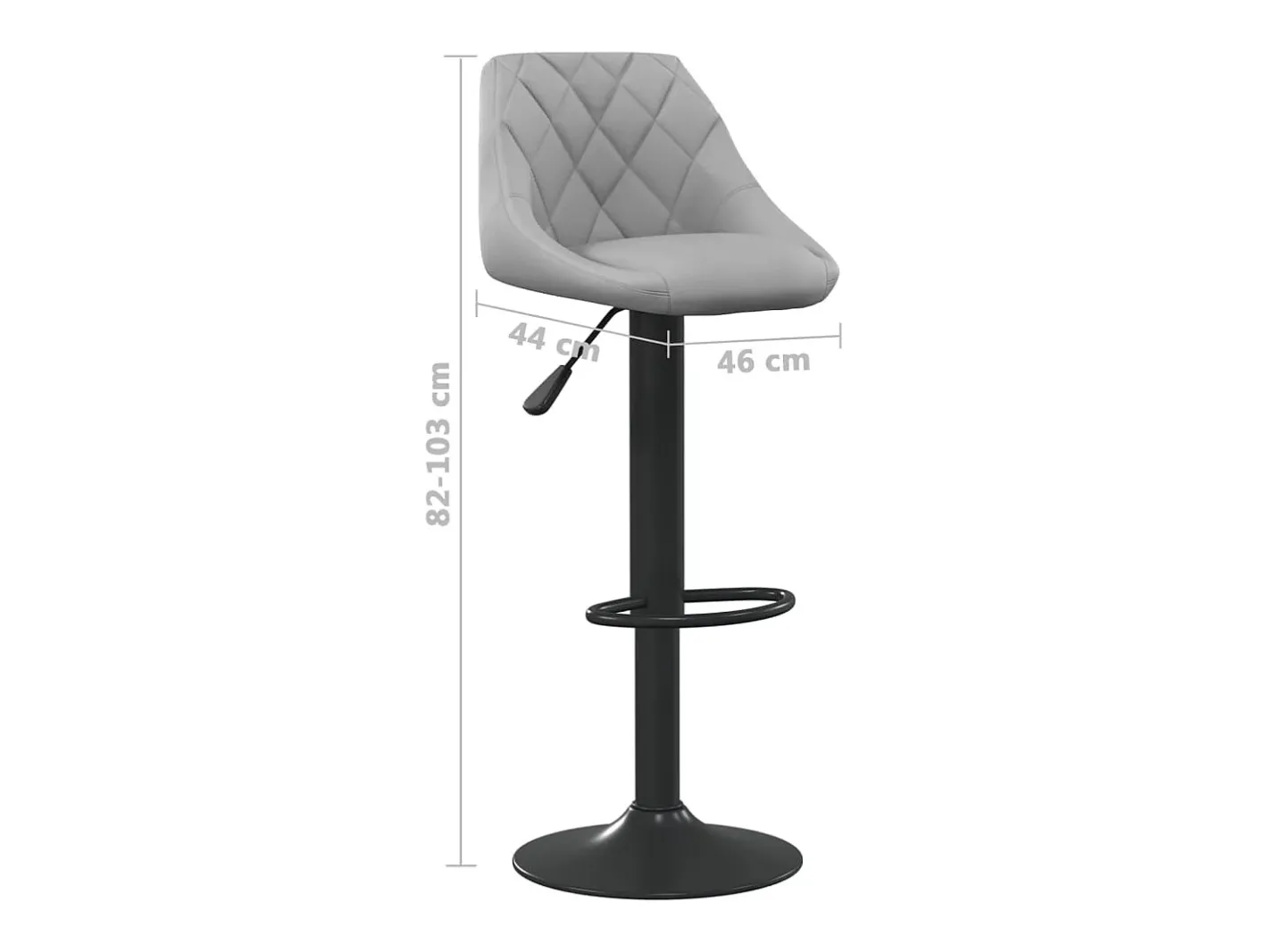 vidaxl Banco*Bancos de bar 2 pcs veludo -claro Cinzento