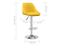 vidaxl Banco*Bancos de bar 2 pcs veludo mostarda Amarelo