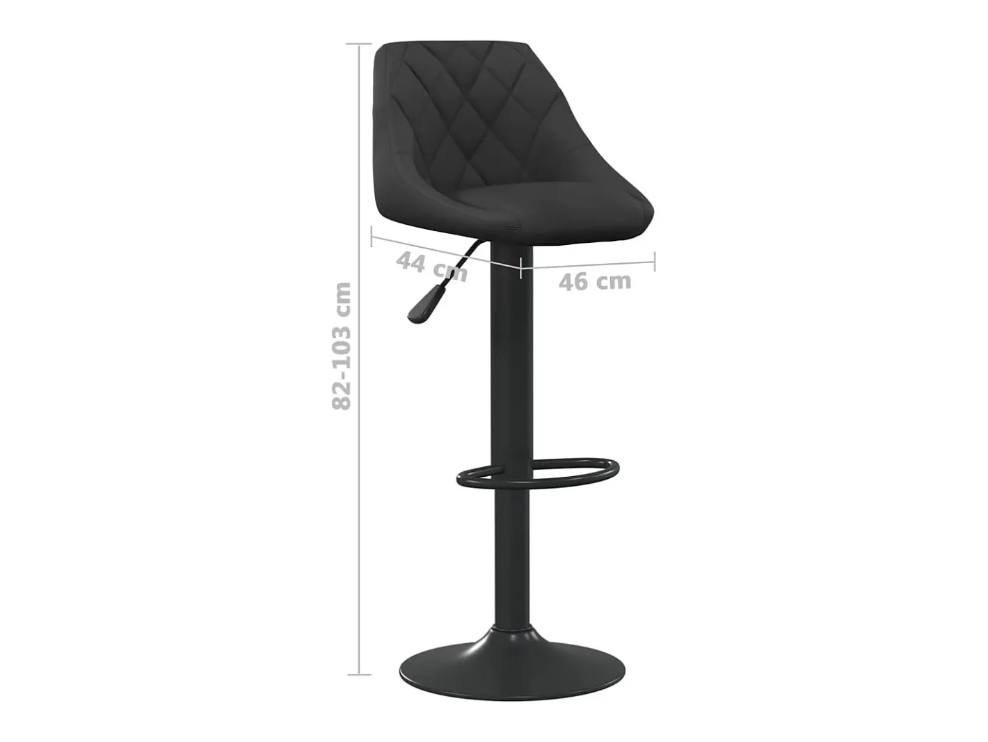vidaxl Banco*Bancos de bar 2 pcs veludo Preto