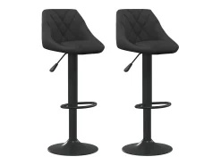 vidaxl Banco*Bancos de bar 2 pcs veludo Preto