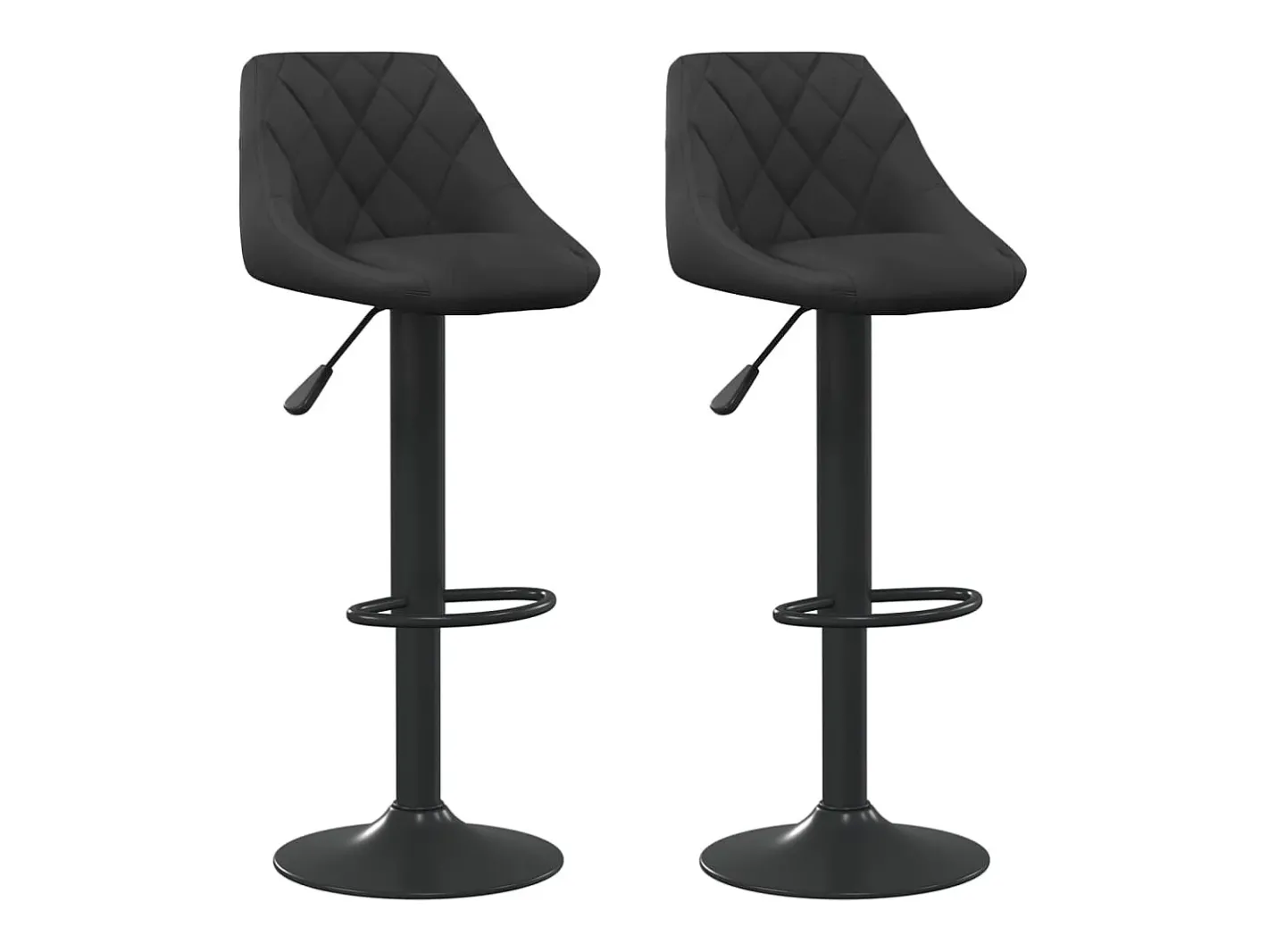 vidaxl Banco*Bancos de bar 2 pcs veludo Preto