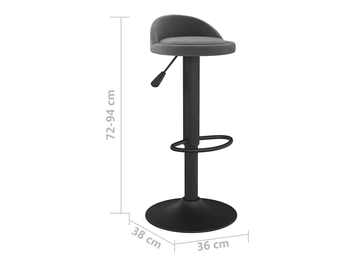 vidaxl Banco*Bancos de bar 2 pcs veludo -escuro Cinzento