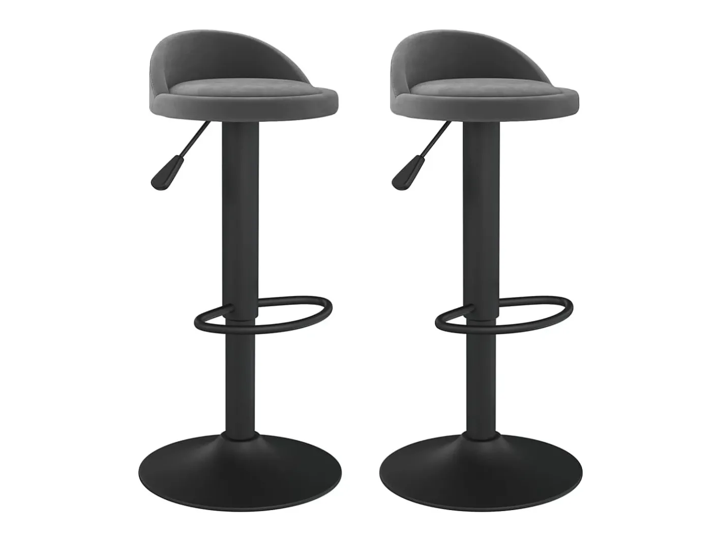 vidaxl Banco*Bancos de bar 2 pcs veludo -escuro Cinzento