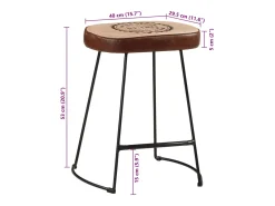 vidaxl Banco*Bancos de bar 2 pcs 40x29,5x53 cm -escuro Castanho