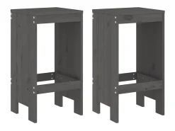 Banco*Bancos de bar 2 pcs 40x36x75 cm madeira de pinho maciça cinza PT434452 Cinzento