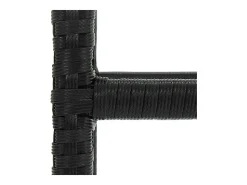 vidaxl Banco*Bancos de bar com almofadões 4 pcs vime PE Preto