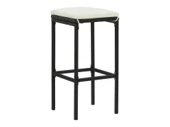 vidaxl Banco*Bancos de bar com almofadões 4 pcs vime PE Preto