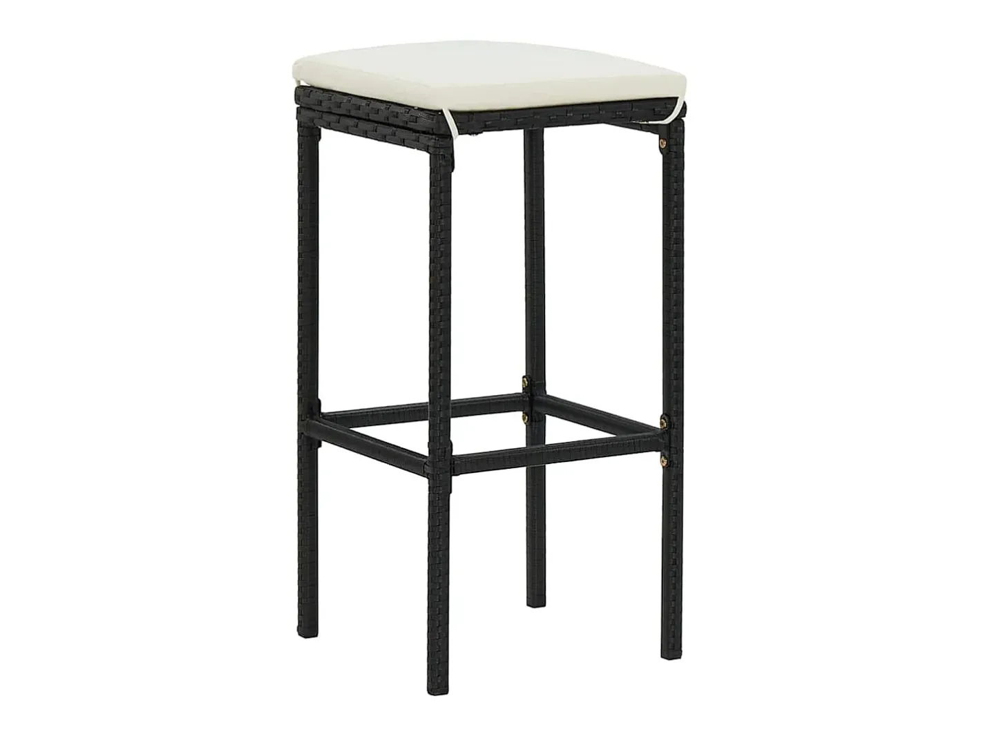 vidaxl Banco*Bancos de bar com almofadões 4 pcs vime PE Preto