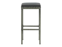 vidaxl Banco*Bancos de bar com almofadões 6 pcs vime PE Cinzento