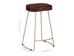 vidaxl Banco*Bancos de bar Gavin 2 pcs madeira mangueira maciça Natural claro