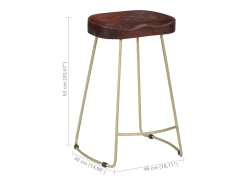 vidaxl Banco*Bancos de bar Gavin 2 pcs madeira mangueira maciça Natural claro