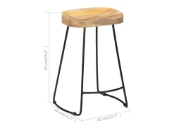 vidaxl Banco*Bancos de bar Gavin 2 pcs madeira mangueira maciça Natural claro