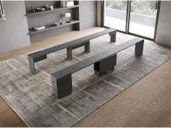 Sale Bancos inferior e superiorextensíveis 26x72/300 cm Evolve Antracite Espatulado extensões internas Consola