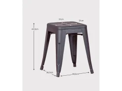Banqueta baixa em aço industrial (45cm) - Bistro -^Nest Dream Discount