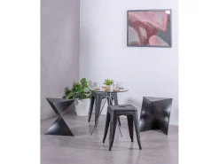 Banqueta baixa em aço industrial (45cm) - Bistro -^Nest Dream Discount