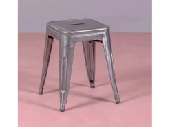 Banqueta baixa industrial em aço metálico (45cm) - Bistro - Metal*Nest Dream Hot