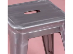 Banqueta baixa industrial em aço metálico (45cm) - Bistro - Metal*Nest Dream Hot