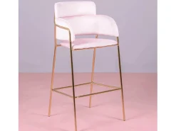Banqueta de design estofada em veludo e pernas douradas - Cruiser -*Nest Dream Sale
