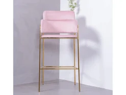 Banqueta de design estofada em veludo e pernas douradas - Cruiser -*Nest Dream Sale