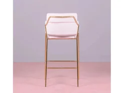 Banqueta de design estofada em veludo e pernas douradas - Cruiser -*Nest Dream Sale