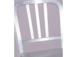 Nest Dream Banco*Banqueta de metal com encosto alto - Navi Army - Aluminio Prateado