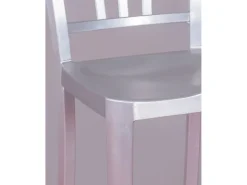 Nest Dream Banco*Banqueta de metal com encosto alto - Navi Army - Aluminio Prateado
