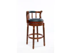 Banqueta giratória de bar - Assento em pele - Cor nogueira 54,8x54,8x66cm^Hauss Spole Outlet