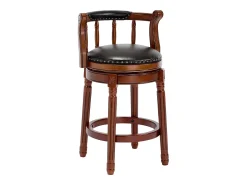 Best Banqueta giratória de bar - Assento em pele preta - Cor nogueira 54,8x54,8x66cm Banco