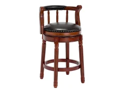 Best Banqueta giratória de bar - Assento em pele preta - Cor nogueira 54,8x54,8x66cm Banco
