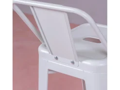 Banqueta industrial de metal com encosto baixo (76cm) - Bistro - Banco