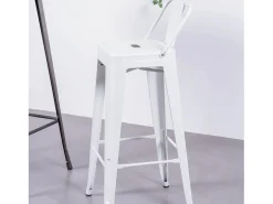 Banqueta industrial de metal com encosto baixo (76cm) - Bistro - Banco