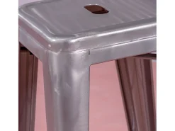 Hot Banqueta industrial empilhável em aço metalizado (76cm) - Bistro - Metal Banco