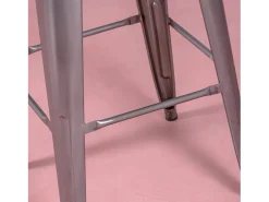 Hot Banqueta industrial empilhável em aço metalizado (76cm) - Bistro - Metal Banco