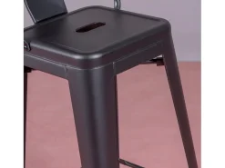 Banqueta metálica em aço lacado com encosto alto (76cm) - Bistro -*Nest Dream Hot
