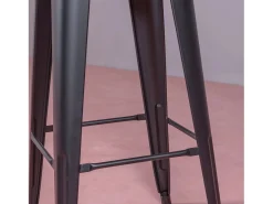 Banqueta metálica em aço lacado com encosto alto (76cm) - Bistro -*Nest Dream Hot