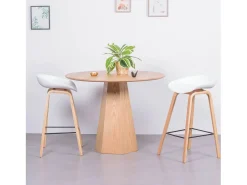 Banqueta nórdica com pernas em faia (63cm) - Daxer -*Nest Dream Outlet