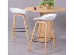 Banqueta nórdica com pernas em faia (63cm) - Daxer -*Nest Dream Outlet