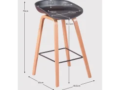 Banqueta nórdica com pernas em faia (63cm) - Daxer -*Nest Dream Outlet