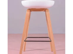Banqueta nórdica com pernas em faia (63cm) - Daxer -*Nest Dream Outlet