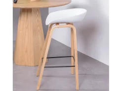 Banqueta nórdica com pernas em faia (63cm) - Daxer -*Nest Dream Outlet