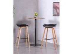 Banqueta nórdica com pés em madeira de faia (75cm) - Daxer -*Nest Dream Sale