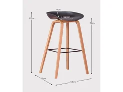 Banqueta nórdica com pés em madeira de faia (75cm) - Daxer -*Nest Dream Sale