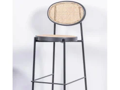 Banqueta vintage com design clássico em rattan natural - North -*Nest Dream New
