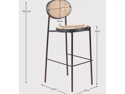 Banqueta vintage com design clássico em rattan natural - North -*Nest Dream New