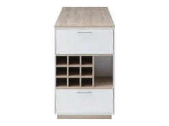 Bar com espaço para armazenamento - Branco e natural - ANOSKI*Vente-unique Online