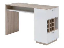 Bar com espaço para armazenamento - Branco e natural - ANOSKI*Vente-unique Online