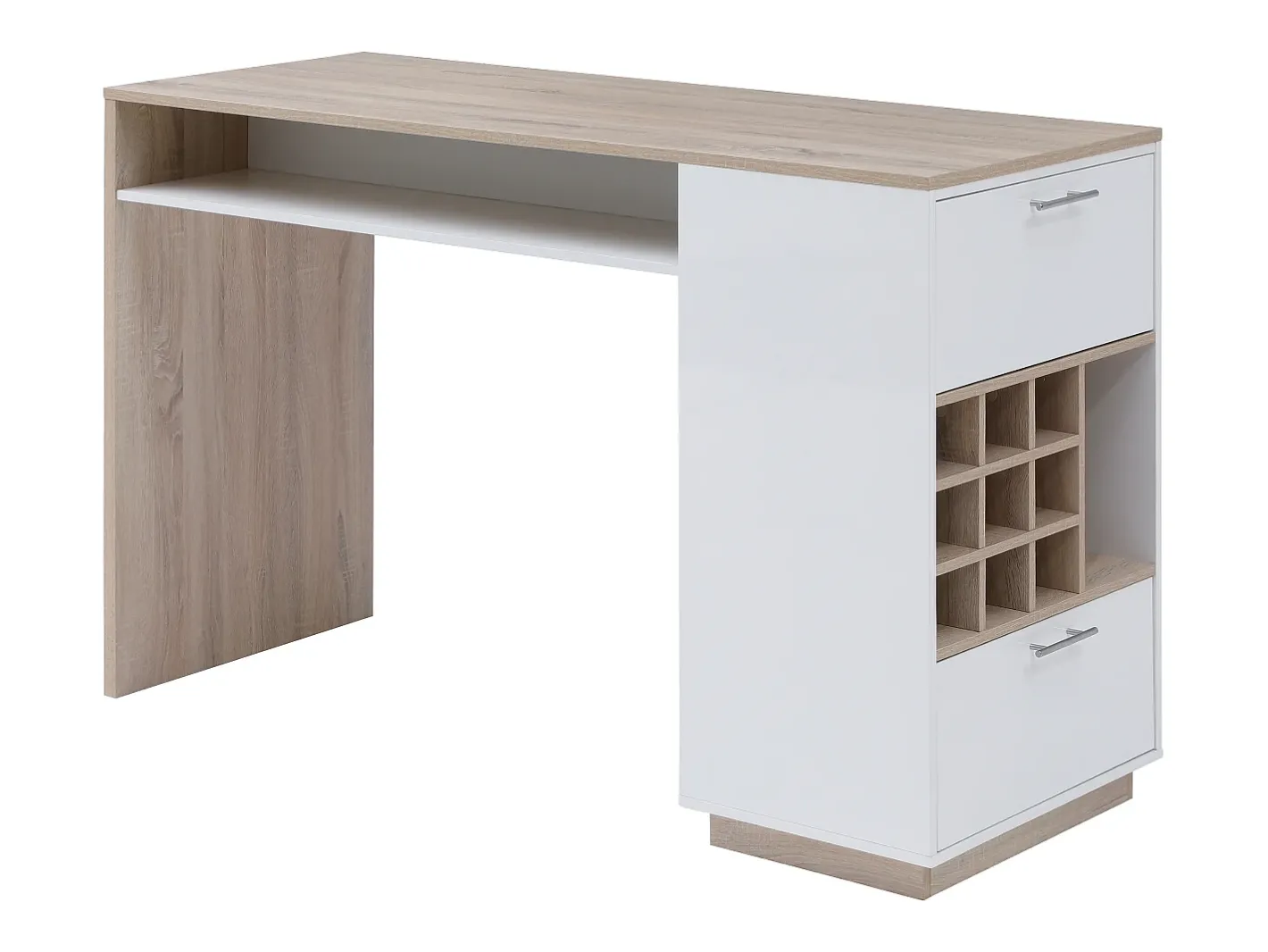 Bar com espaço para armazenamento - Branco e natural - ANOSKI*Vente-unique Online