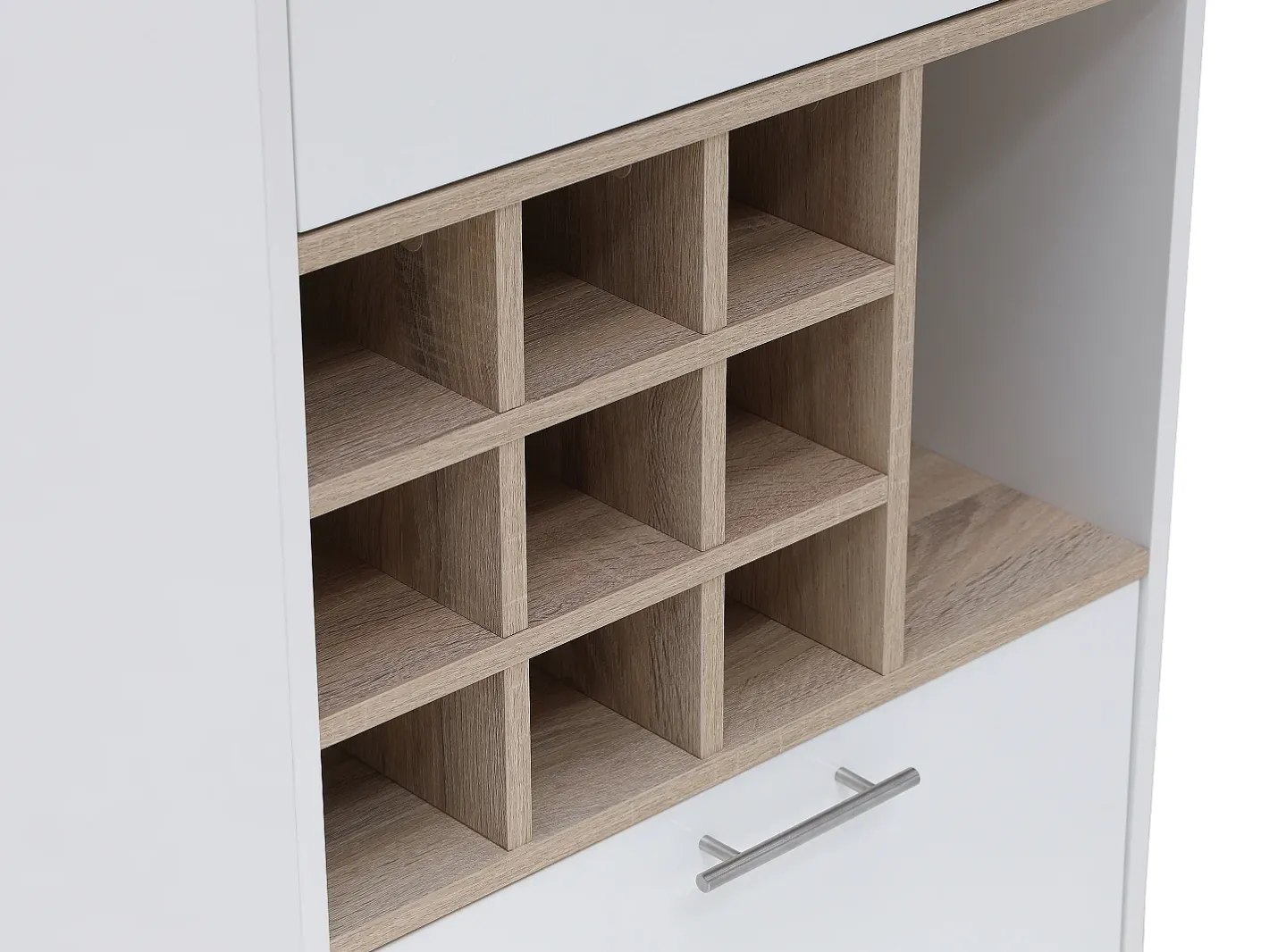 Bar com espaço para armazenamento - Branco e natural - ANOSKI*Vente-unique Online