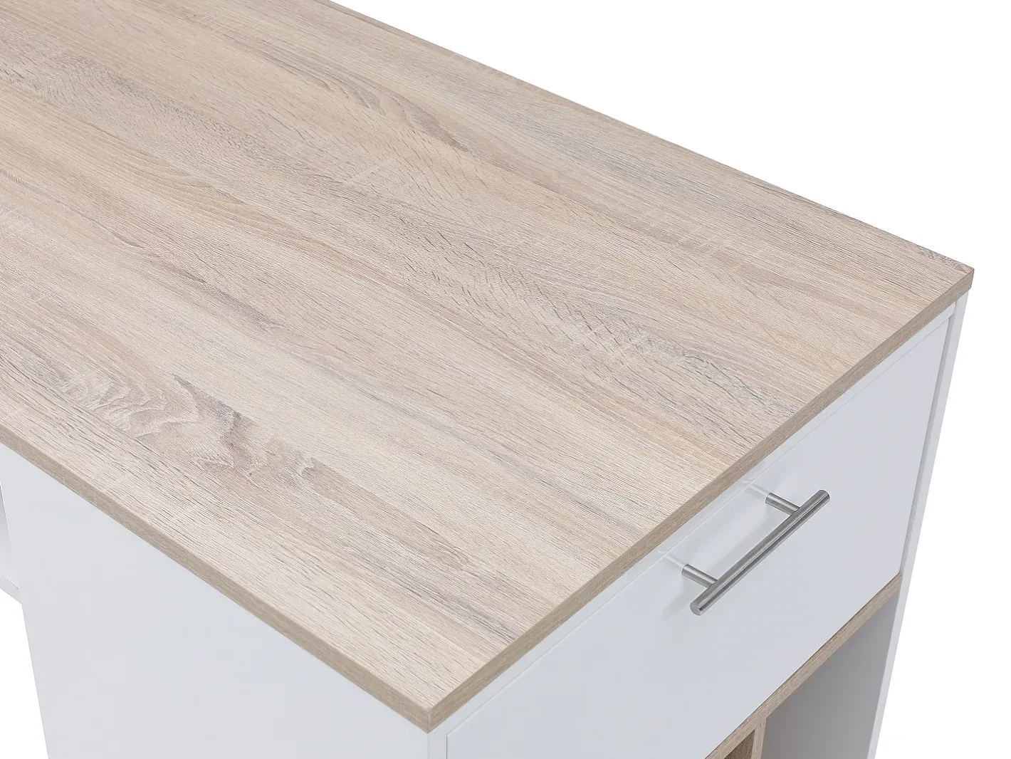 Bar com espaço para armazenamento - Branco e natural - ANOSKI*Vente-unique Online